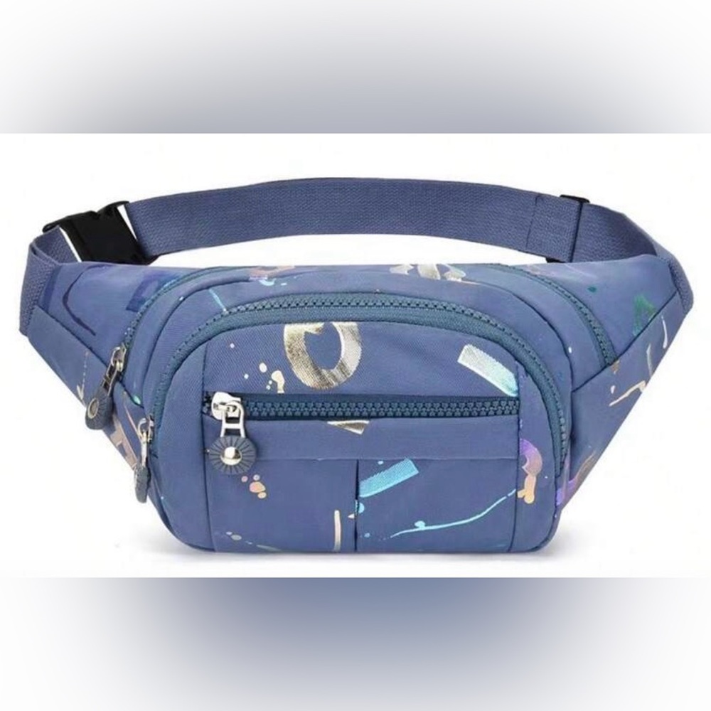 Blue Abstract Belt Bag